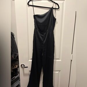 H&M Black Satin Jumpsuit